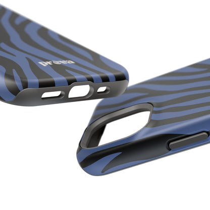 Blue & Black Zebra Stripe Phone Case