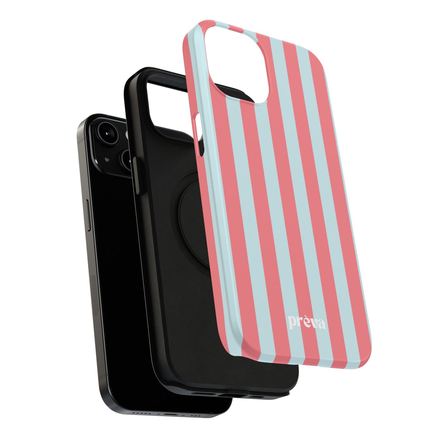 Coral & Teal Stripes Phone Case