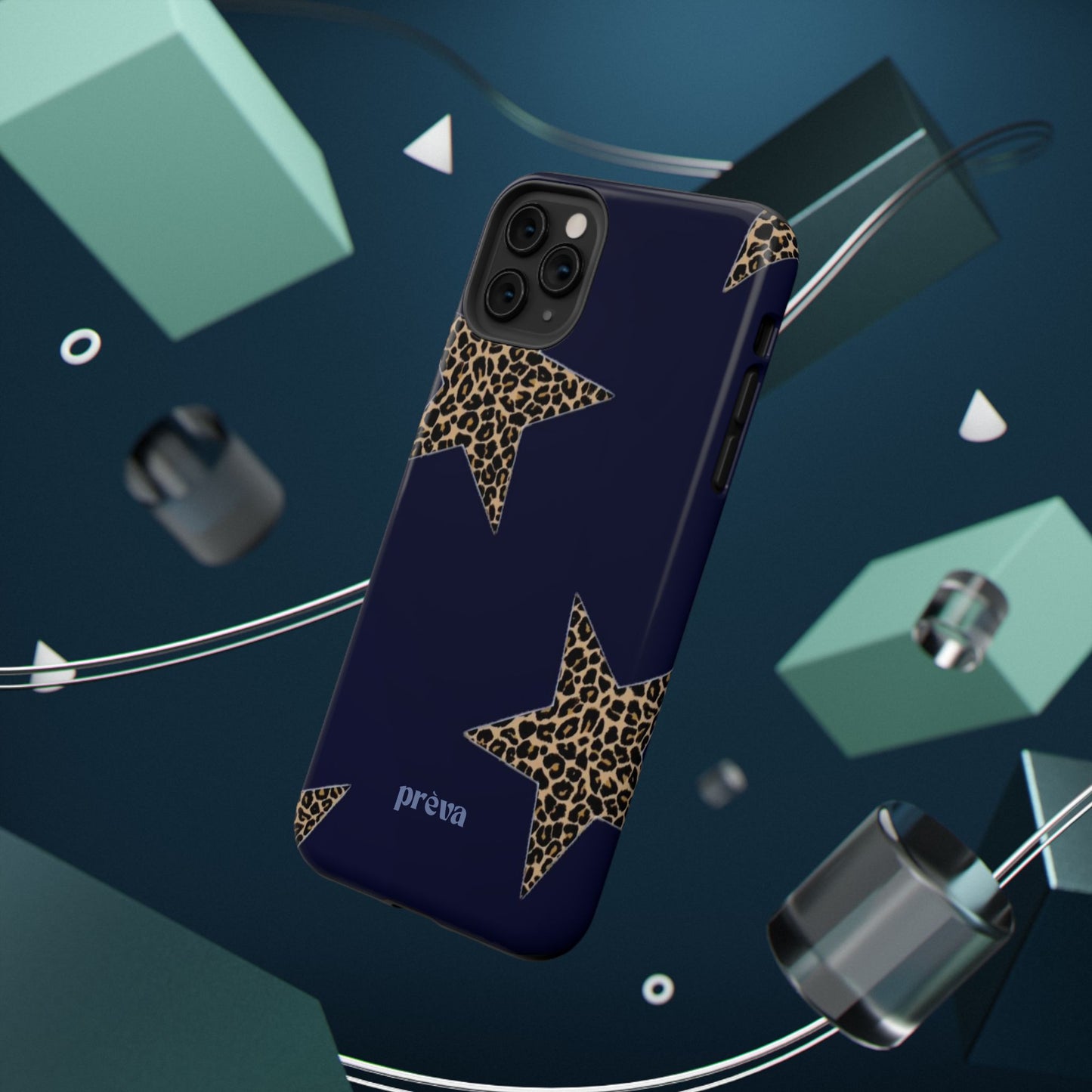 Navy Leopard Star Phone Case