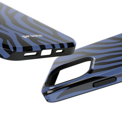 Blue & Black Zebra Stripe Phone Case