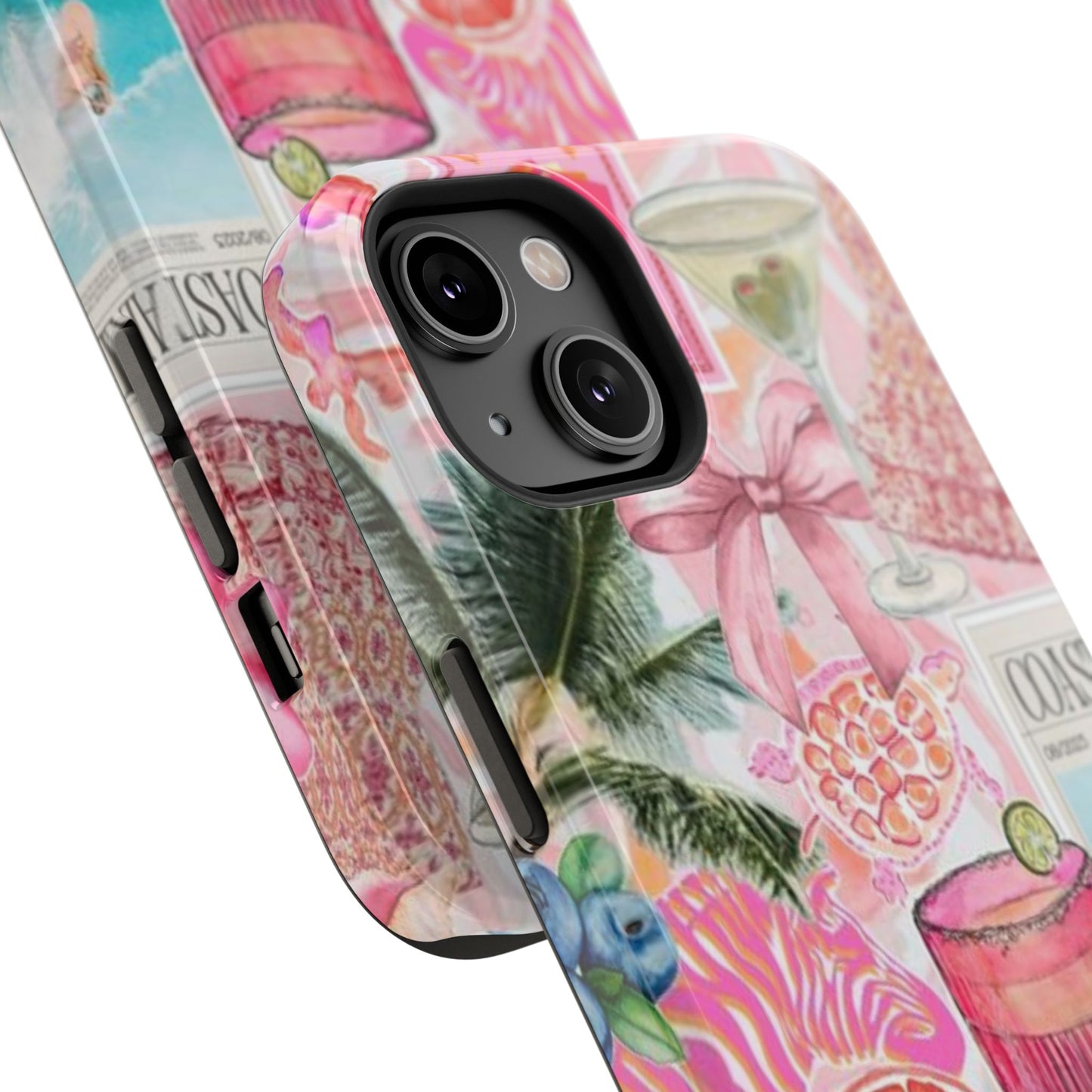 Pink Cocktail Collage Phone Case