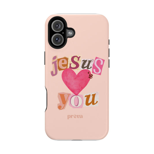 Pink Jesus Loves You Phone Case