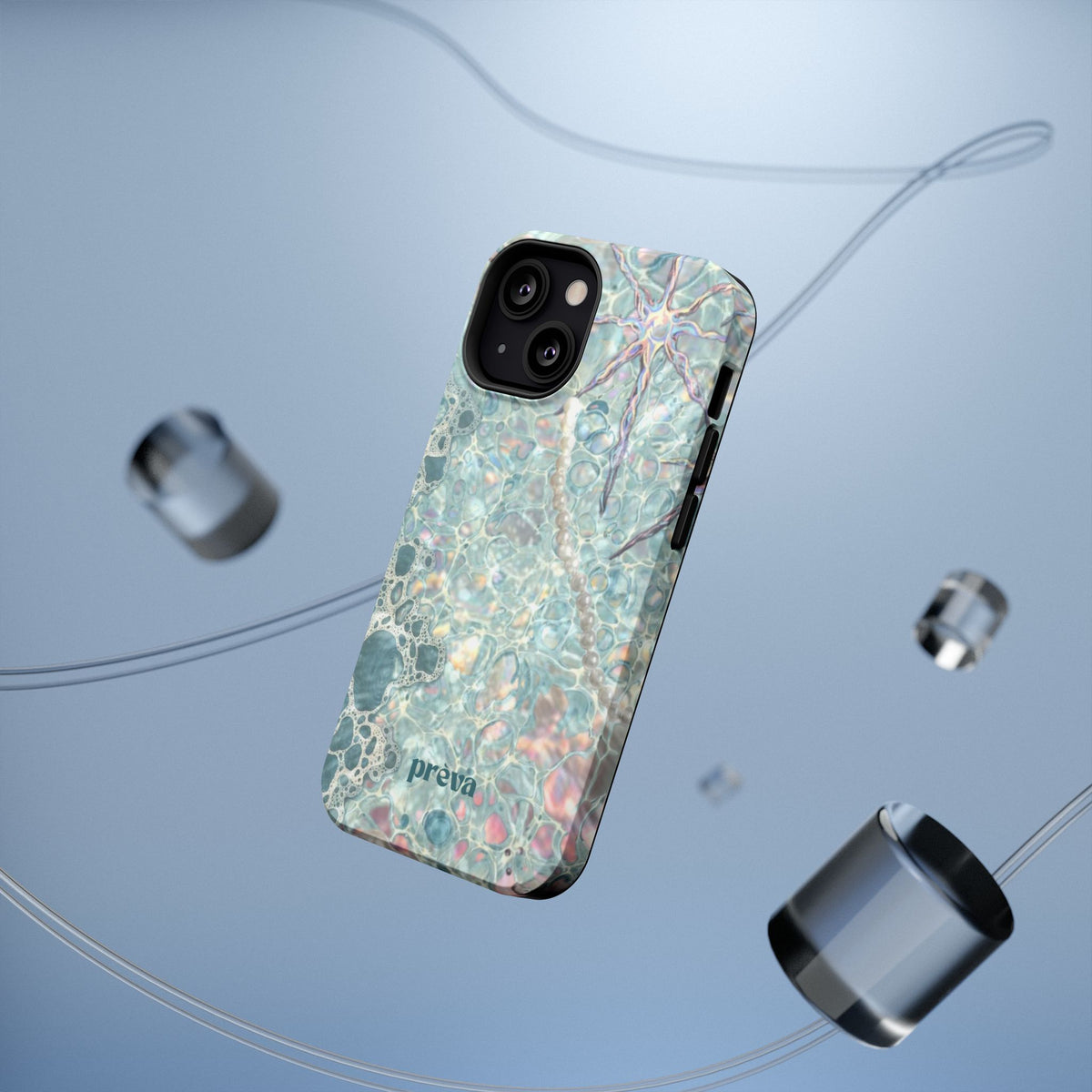 Marbled Seafoam Impact-Resistant Phone Case