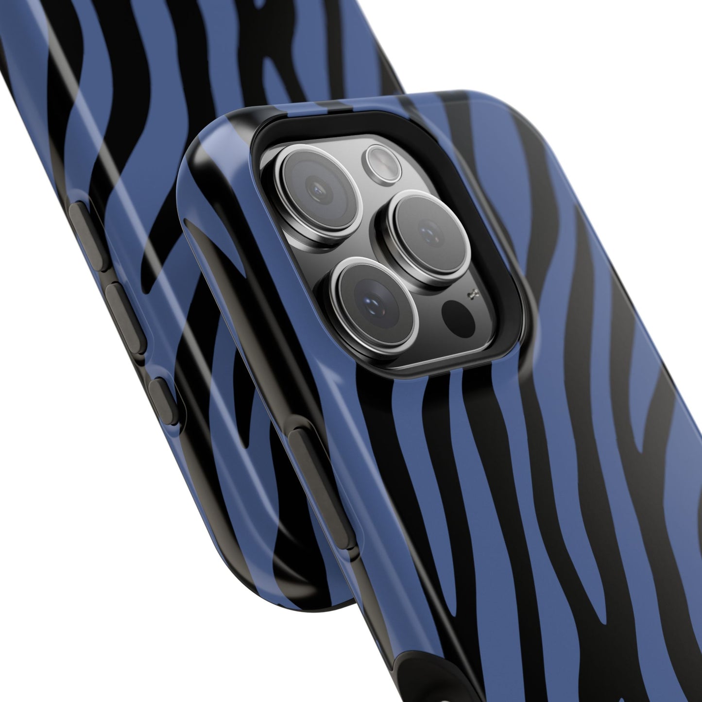 Blue & Black Zebra Stripe Phone Case