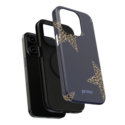 Navy Leopard Star Phone Case