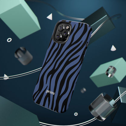 Blue & Black Zebra Stripe Phone Case