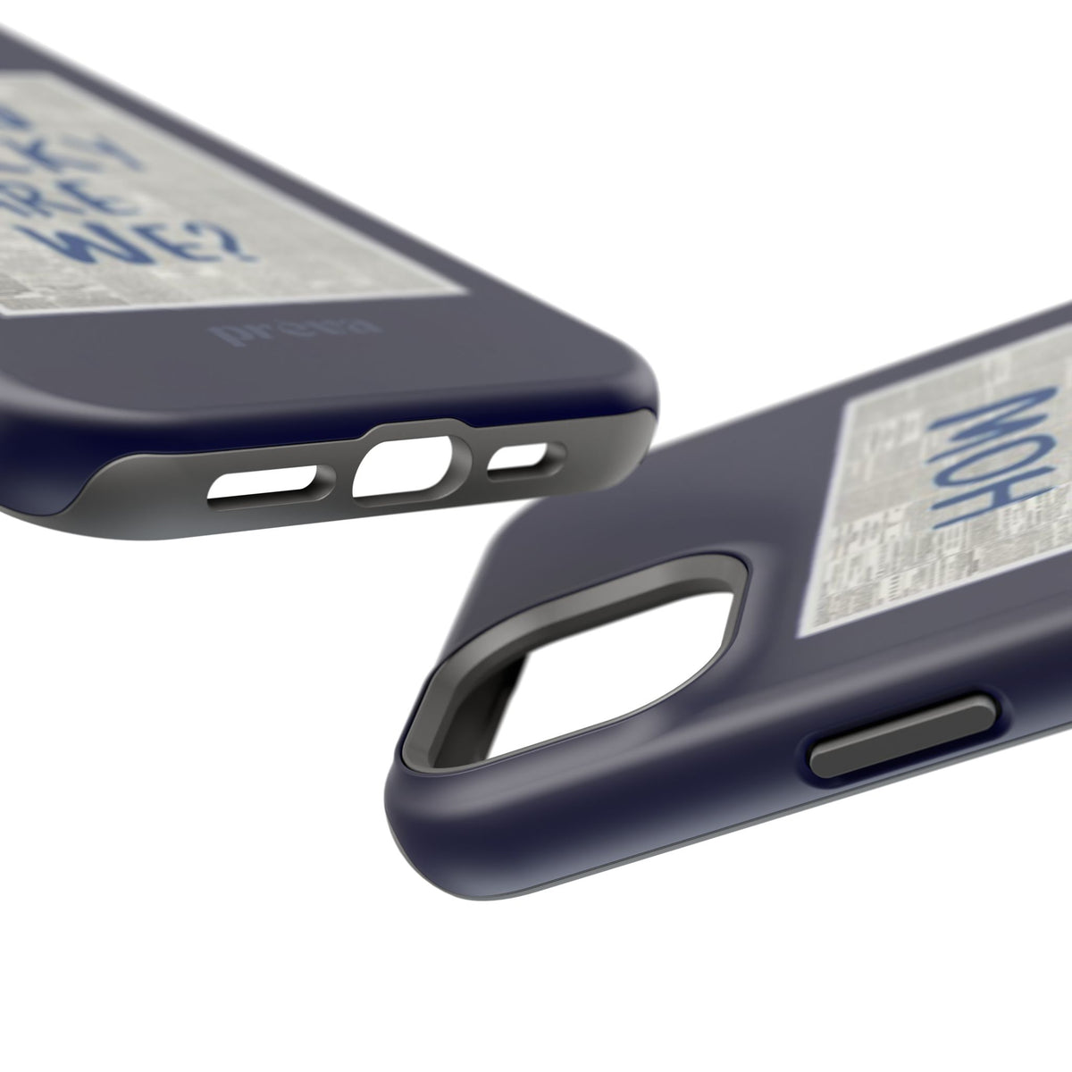 Navy How Lucky Are We Phone Case
