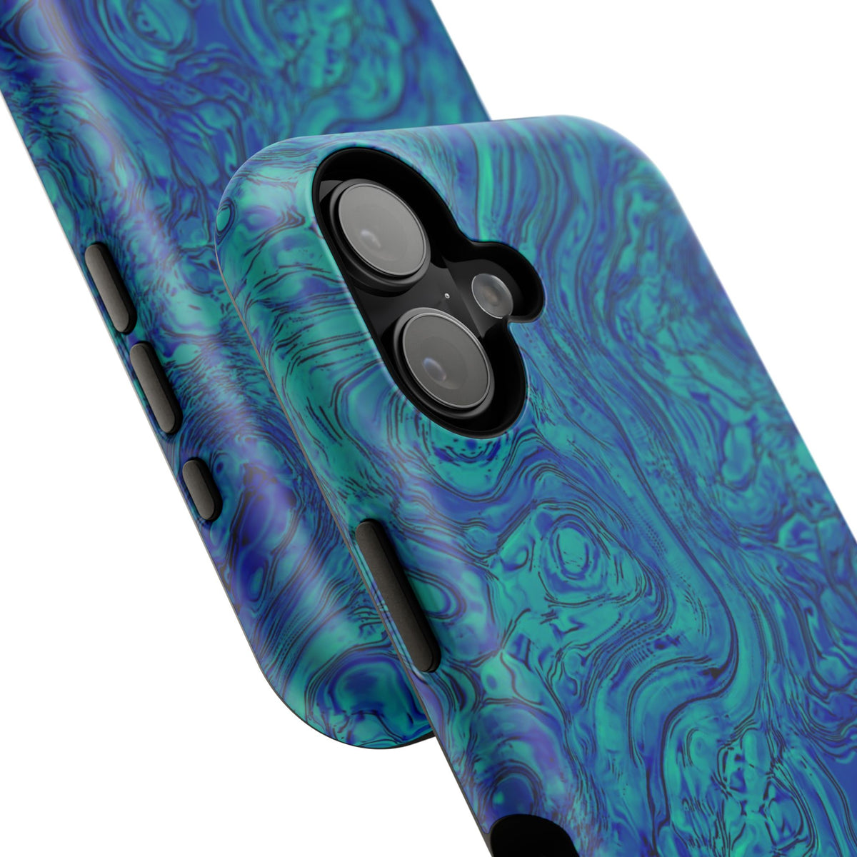 Blue Marble Impact-Resistant Phone Case — Protective Ripple Swirl Design