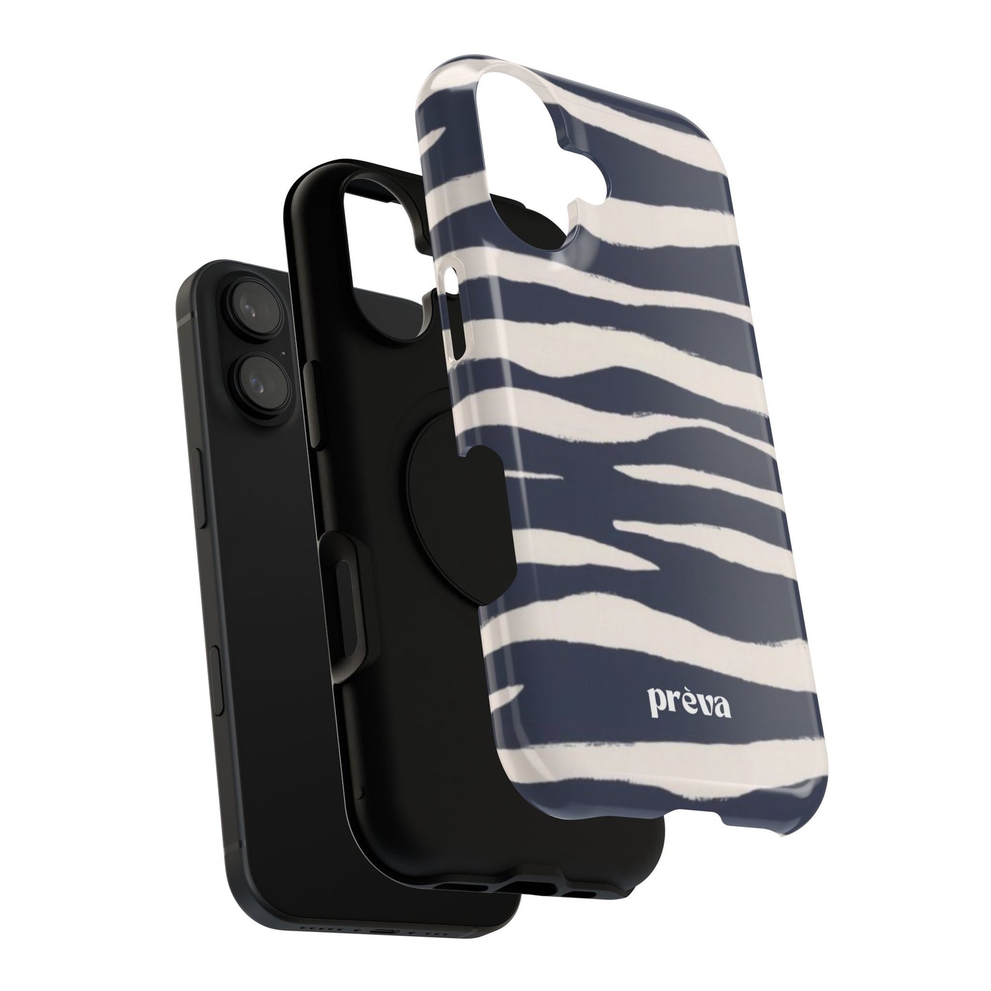 Navy & Cream Zebra Phone Case
