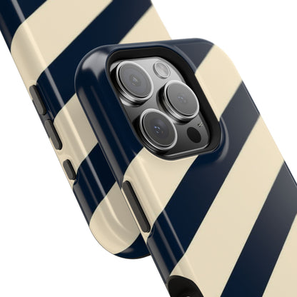 Striped Navy & Cream Phone Case