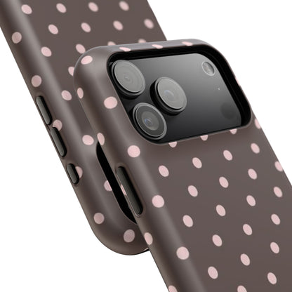 Brown and Pink Polka Dot Phone Case