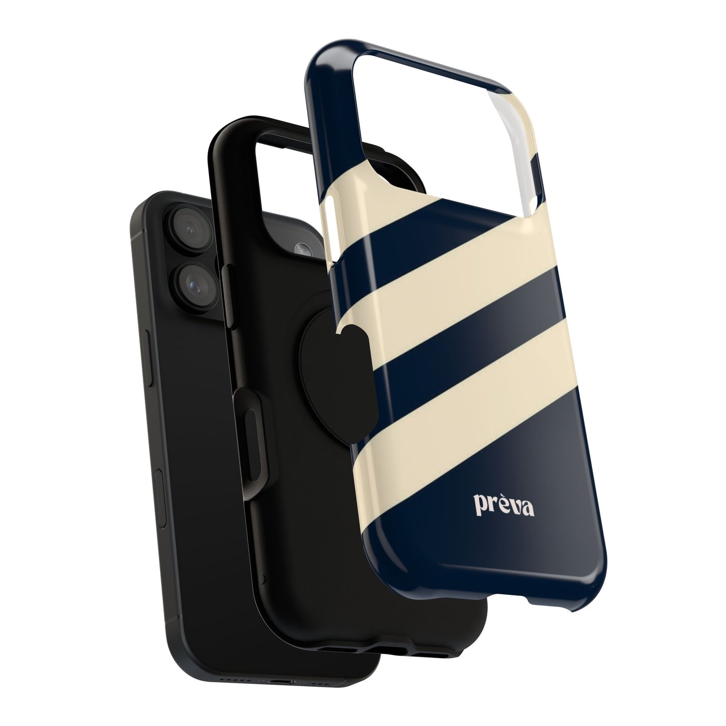 Striped Navy & Cream Phone Case