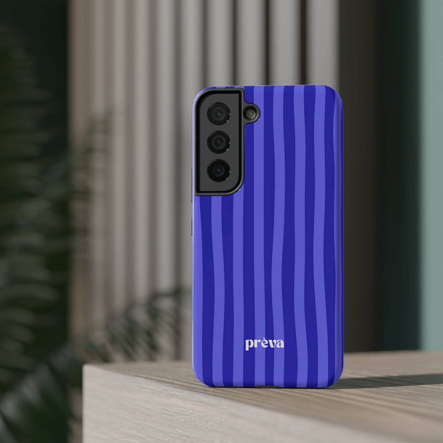 Neon Blue Stripes Phone Case