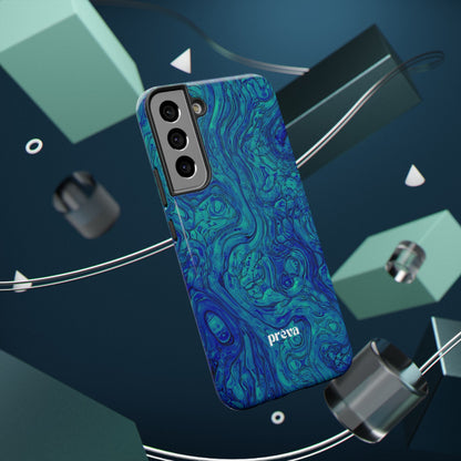 Blue Marble Impact-Resistant Phone Case — Protective Ripple Swirl Design