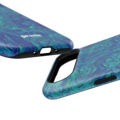 Blue Marble Impact-Resistant Phone Case — Protective Ripple Swirl Design