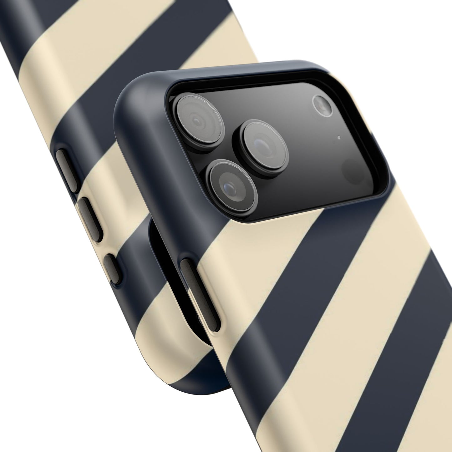 Striped Navy & Cream Phone Case
