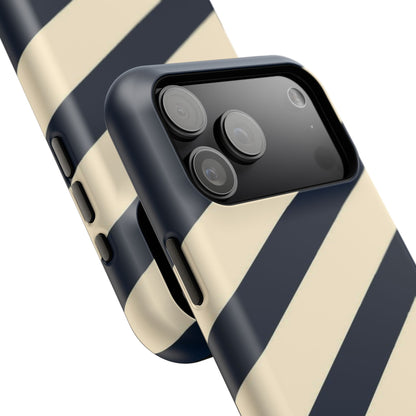 Striped Navy & Cream Phone Case