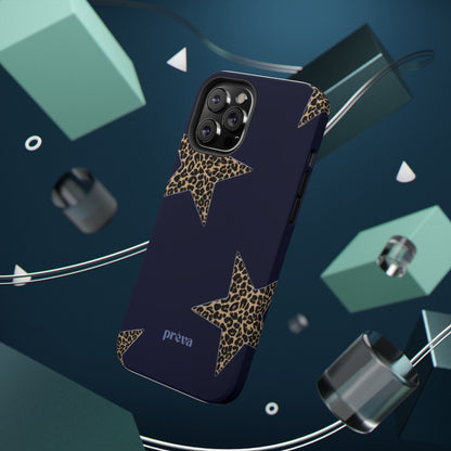 Navy Leopard Star Phone Case