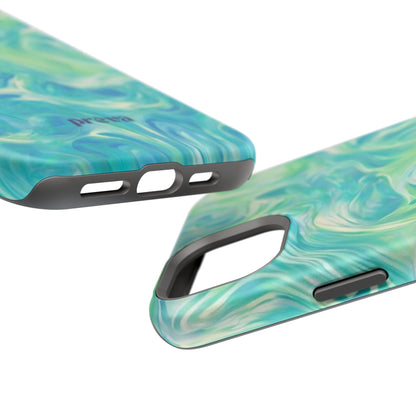 Impact-Resistant Phone Case — Teal Green Marble Swirl