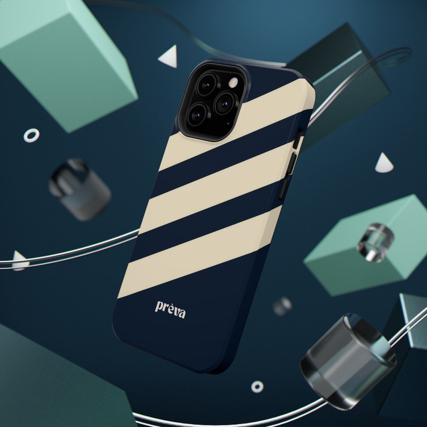 Striped Navy & Cream Phone Case