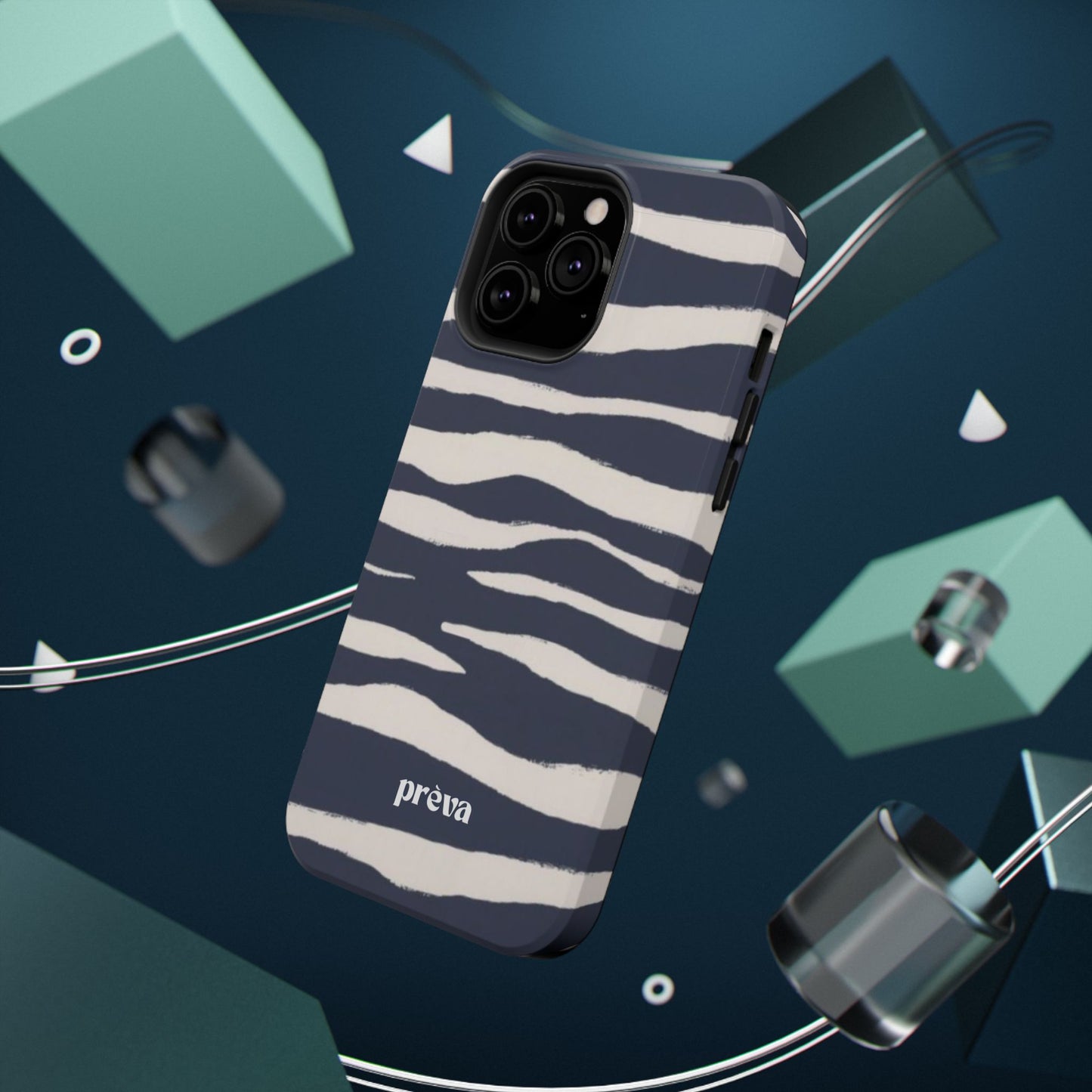 Navy & Cream Zebra Phone Case