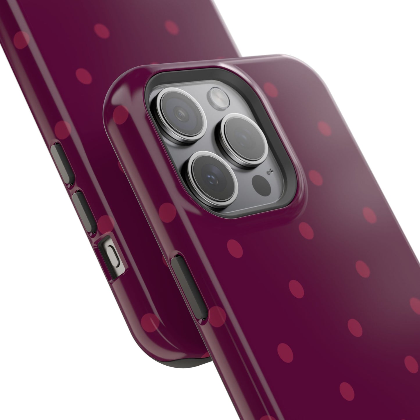 Maroon Polka Dots Phone Case