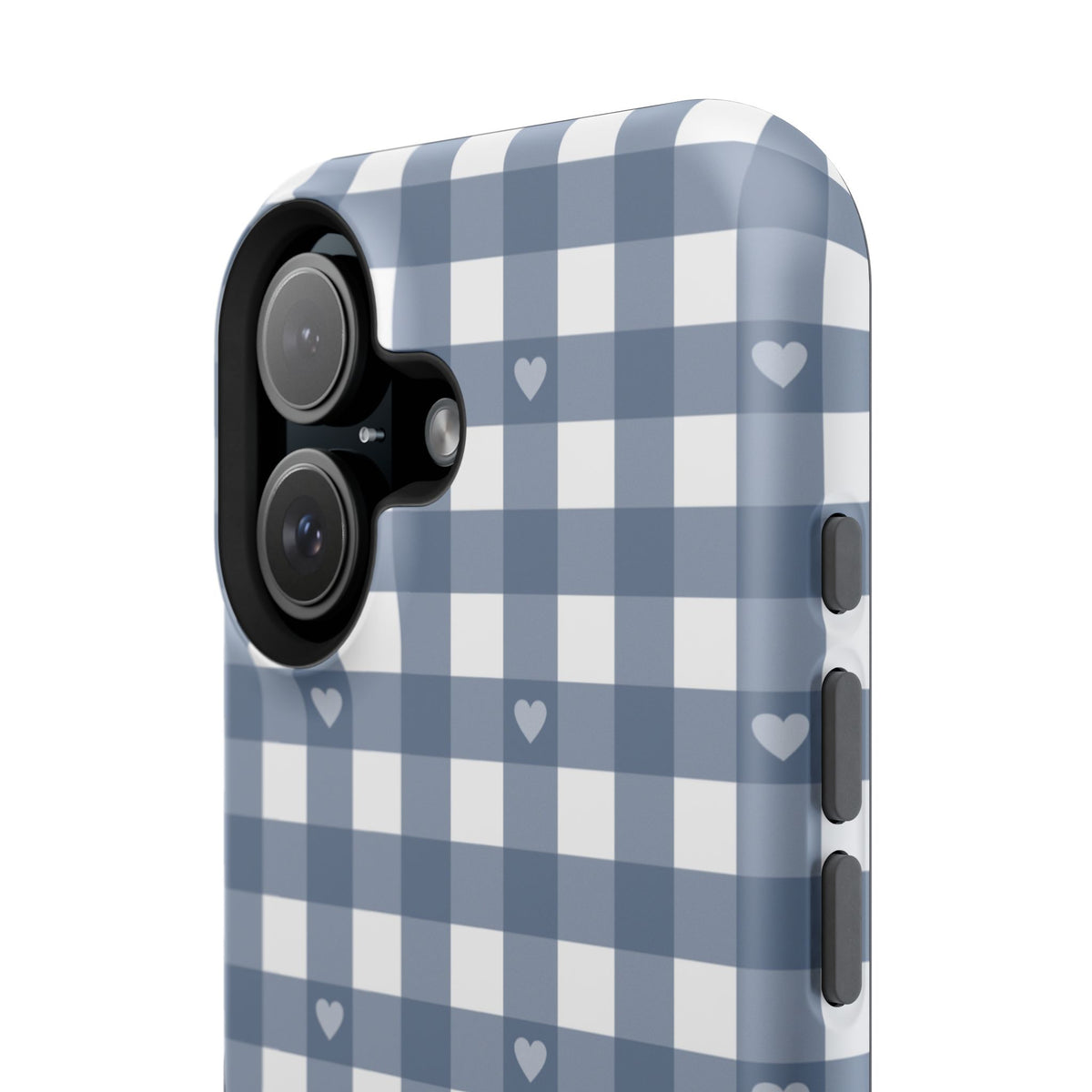 Blue Gingham Heart Phone Case