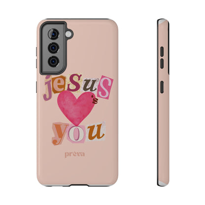 Pink Jesus Loves You Phone Case