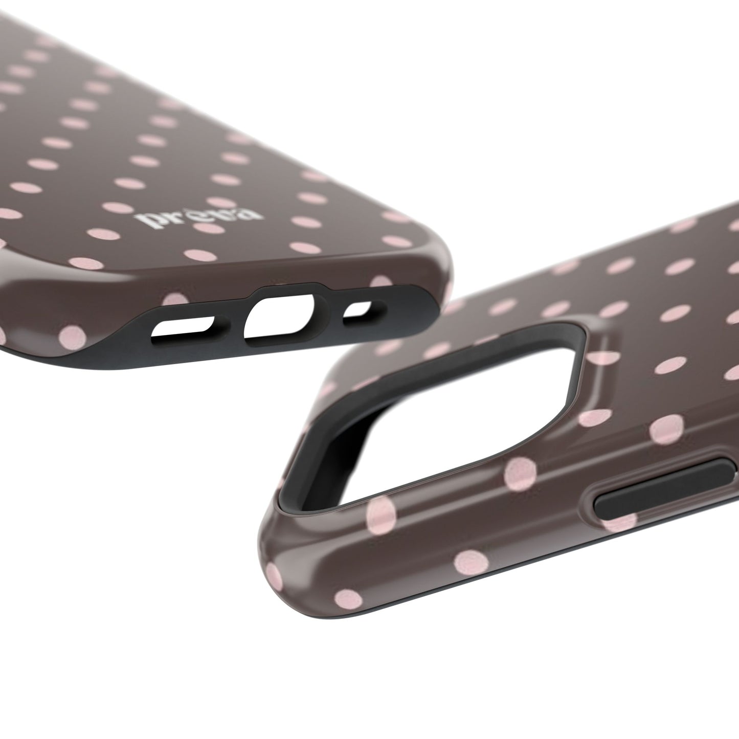 Brown and Pink Polka Dot Phone Case