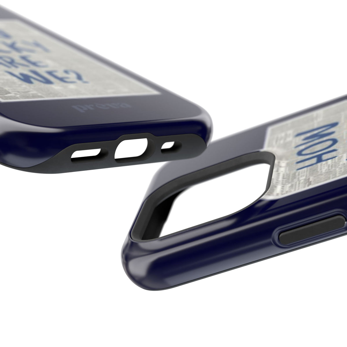 Navy How Lucky Are We Phone Case