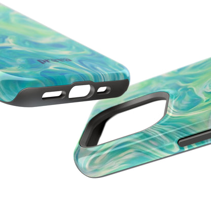 Impact-Resistant Phone Case — Teal Green Marble Swirl