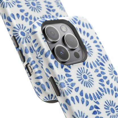 Blue Floral Spiral Phone Case
