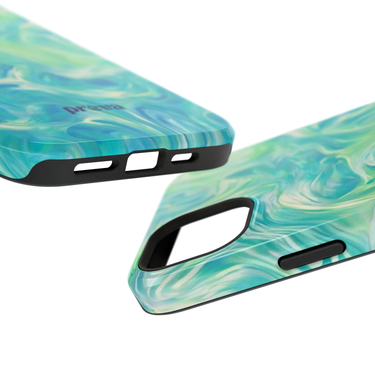 Impact-Resistant Phone Case — Teal Green Marble Swirl