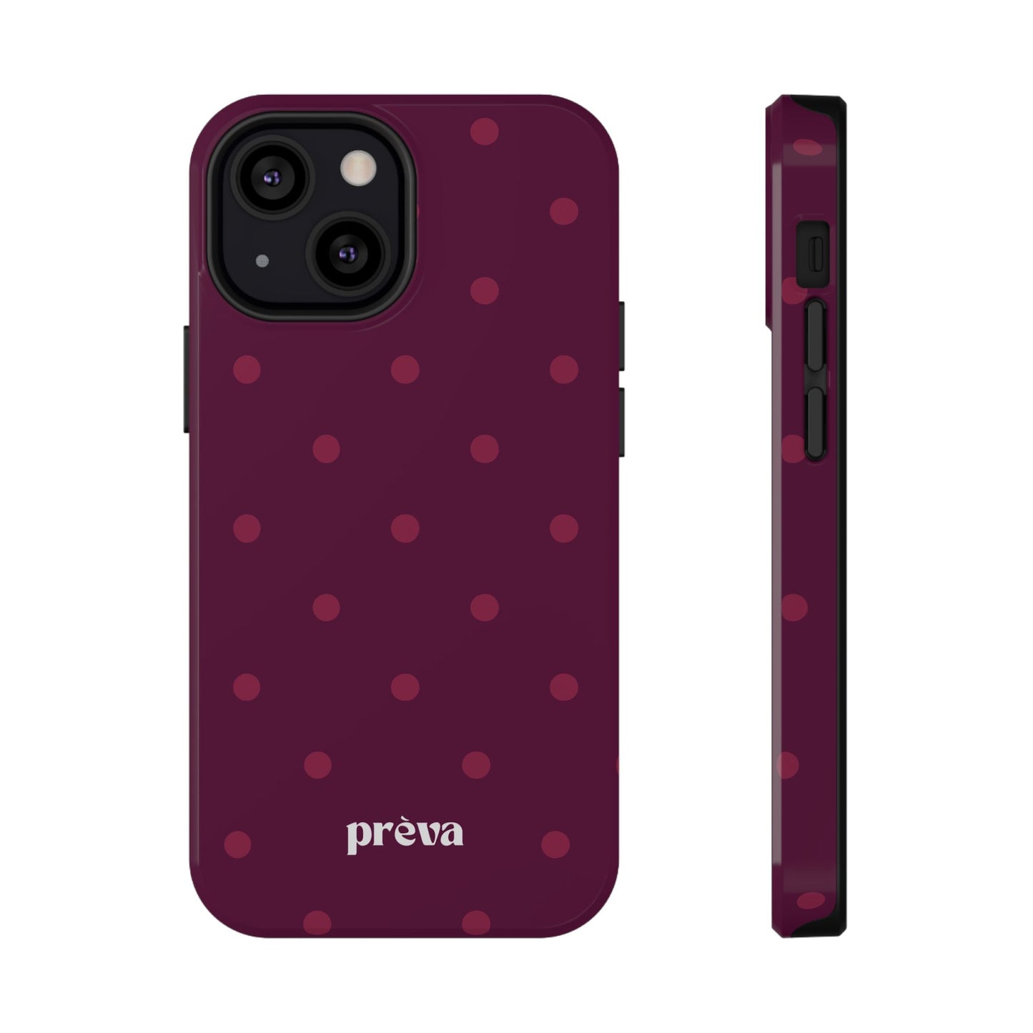 Maroon Polka Dots Phone Case