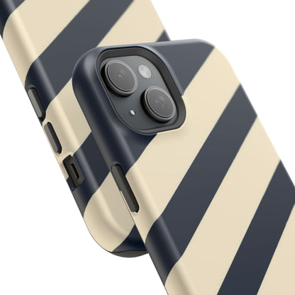 Striped Navy & Cream Phone Case