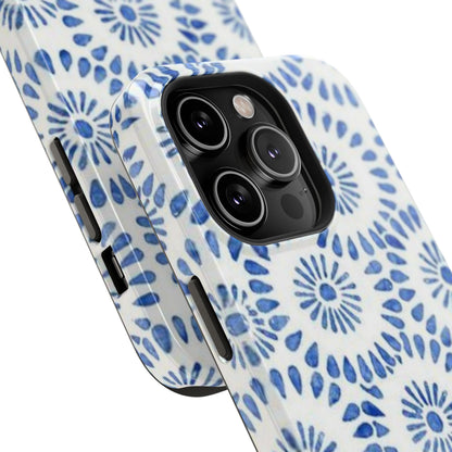 Blue Floral Spiral Phone Case