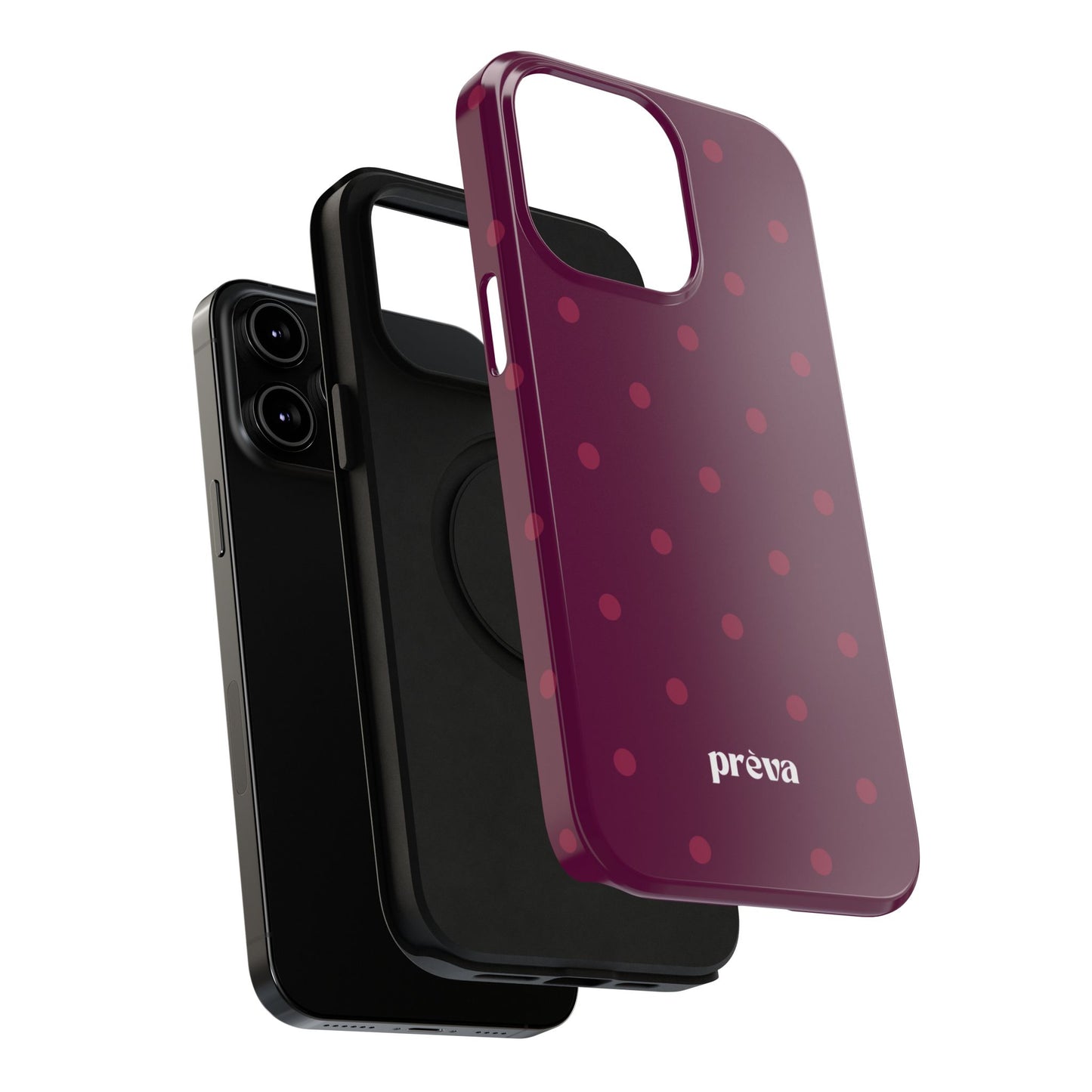 Maroon Polka Dots Phone Case