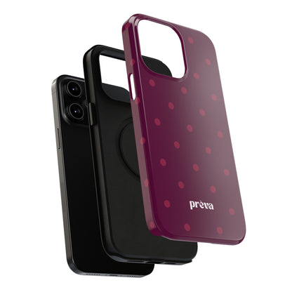 Maroon Polka Dots Phone Case