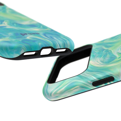 Impact-Resistant Phone Case — Teal Green Marble Swirl