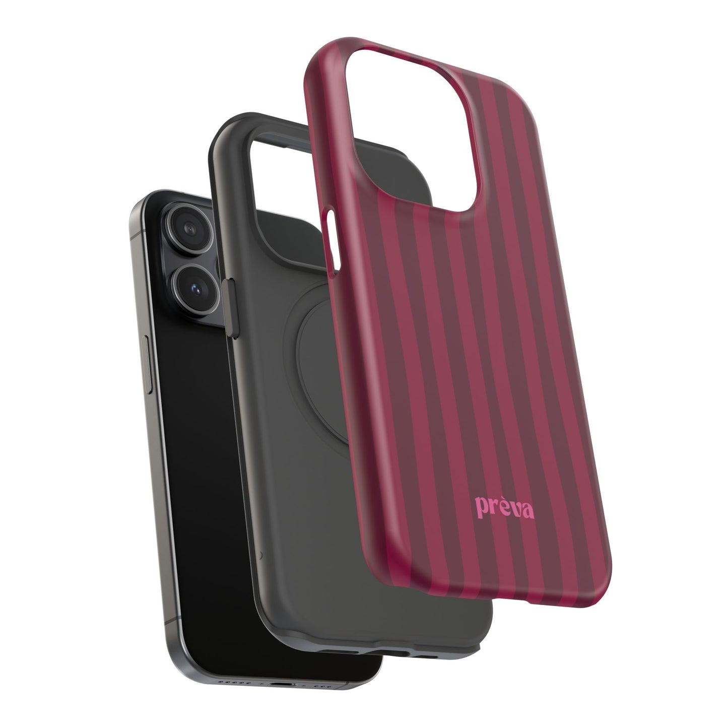 Burgandy Stripes x Ava Dudderar Phone Case
