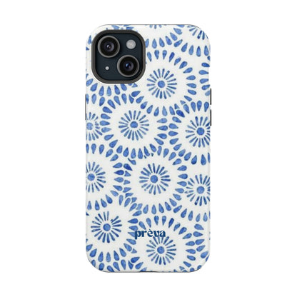 Blue Floral Spiral Phone Case