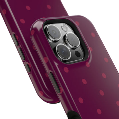 Maroon Polka Dots Phone Case