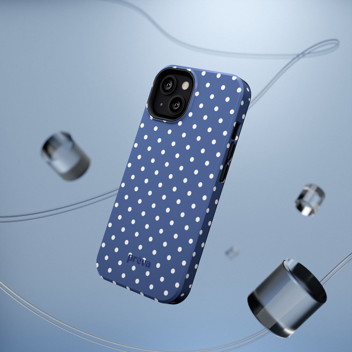 Navy Polka Dot Phone Case