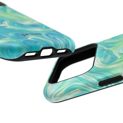 Impact-Resistant Phone Case — Teal Green Marble Swirl