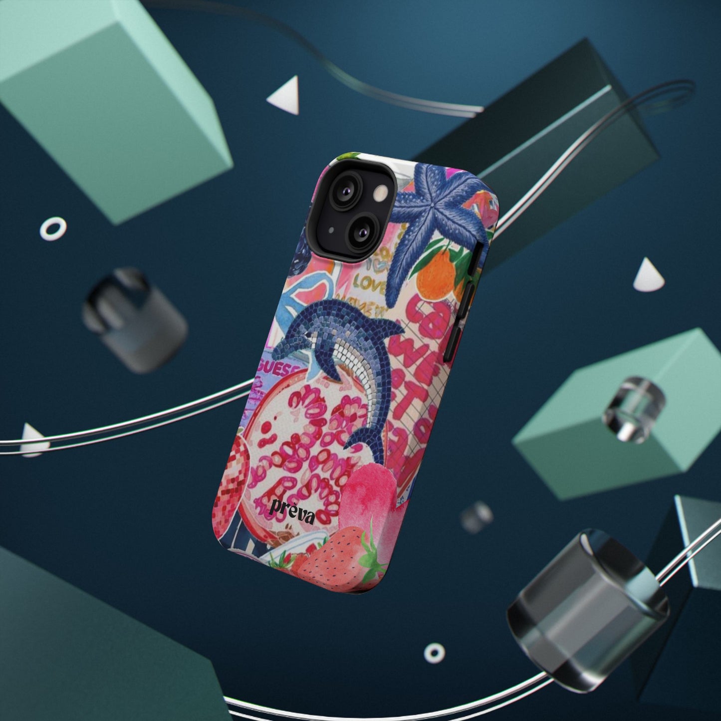 Dolphin Tropics Collage Phone Case