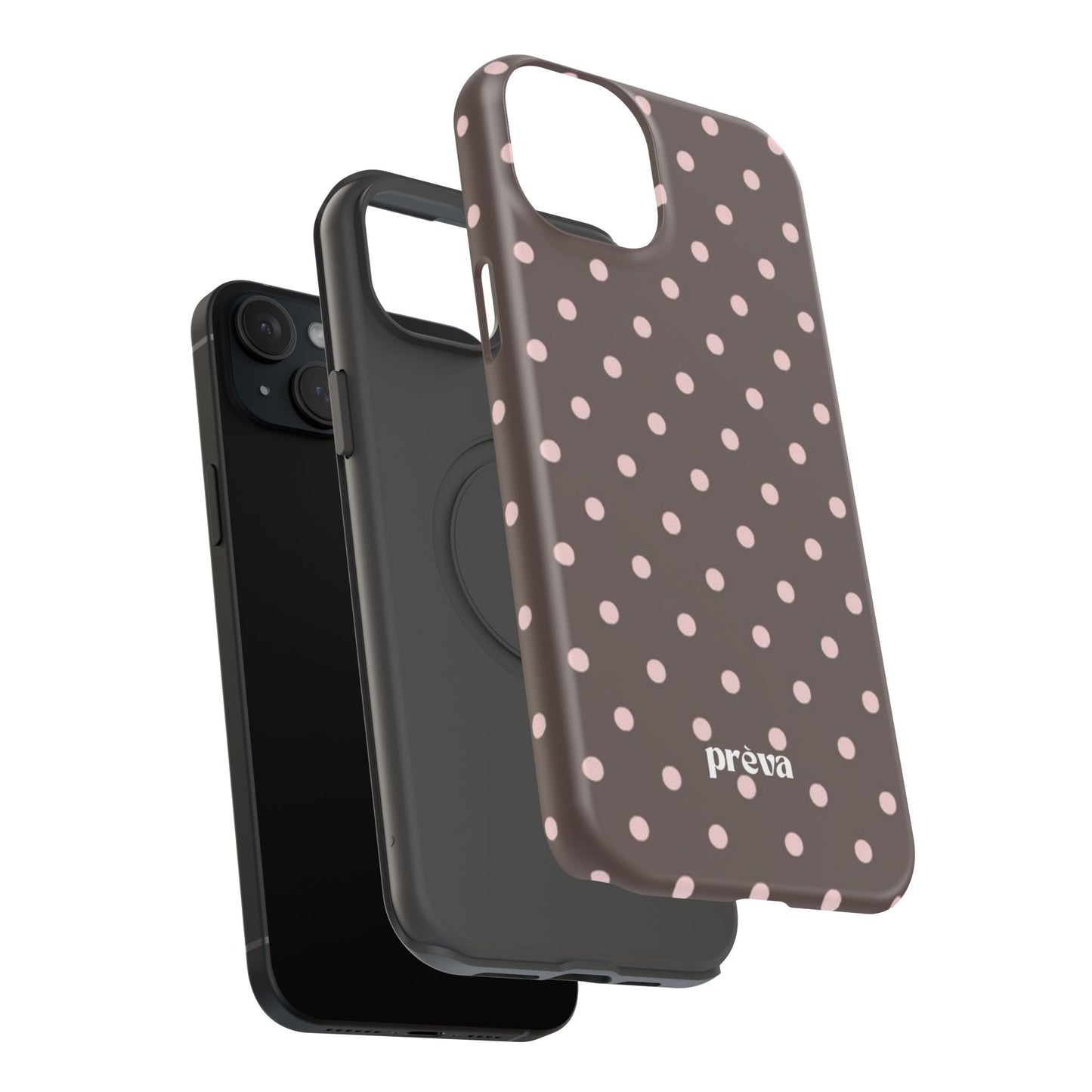Brown and Pink Polka Dot Phone Case