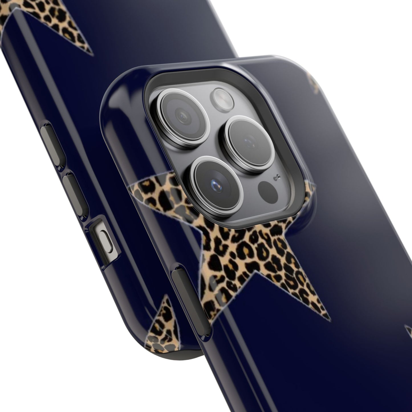 Navy Leopard Star Phone Case