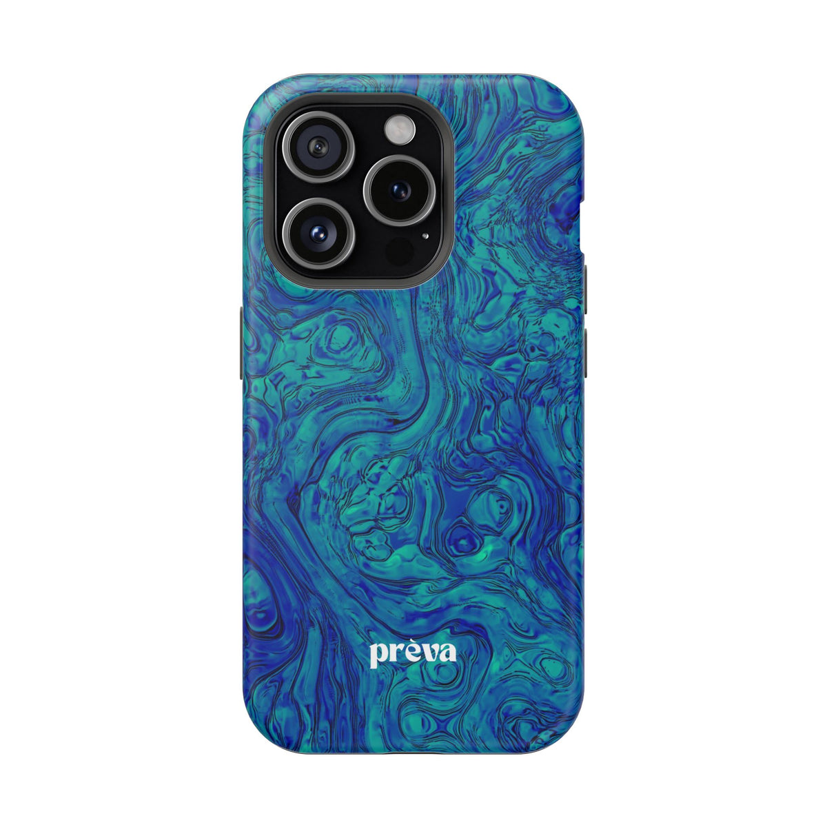 Blue Marble Impact-Resistant Phone Case — Protective Ripple Swirl Design