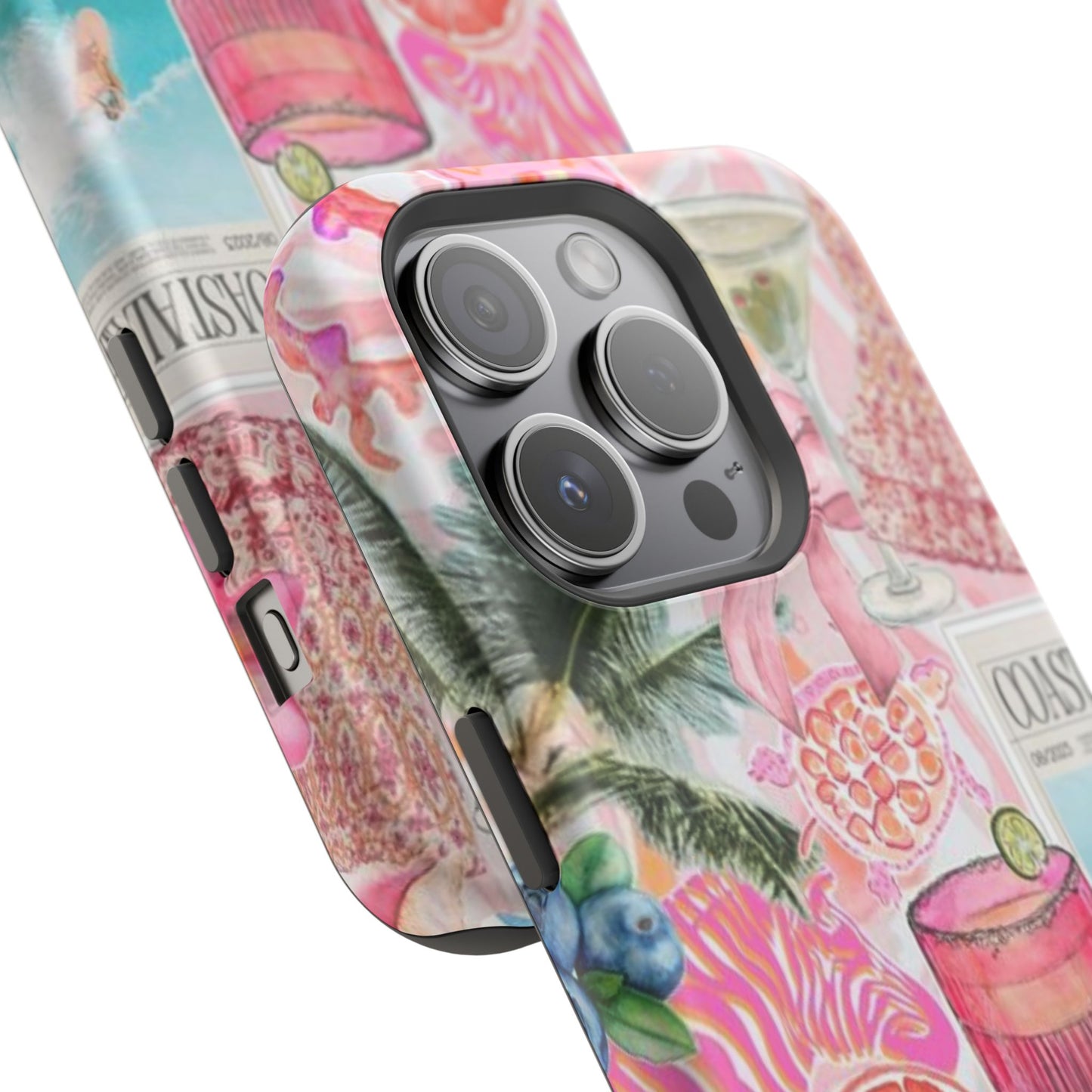 Pink Cocktail Collage Phone Case