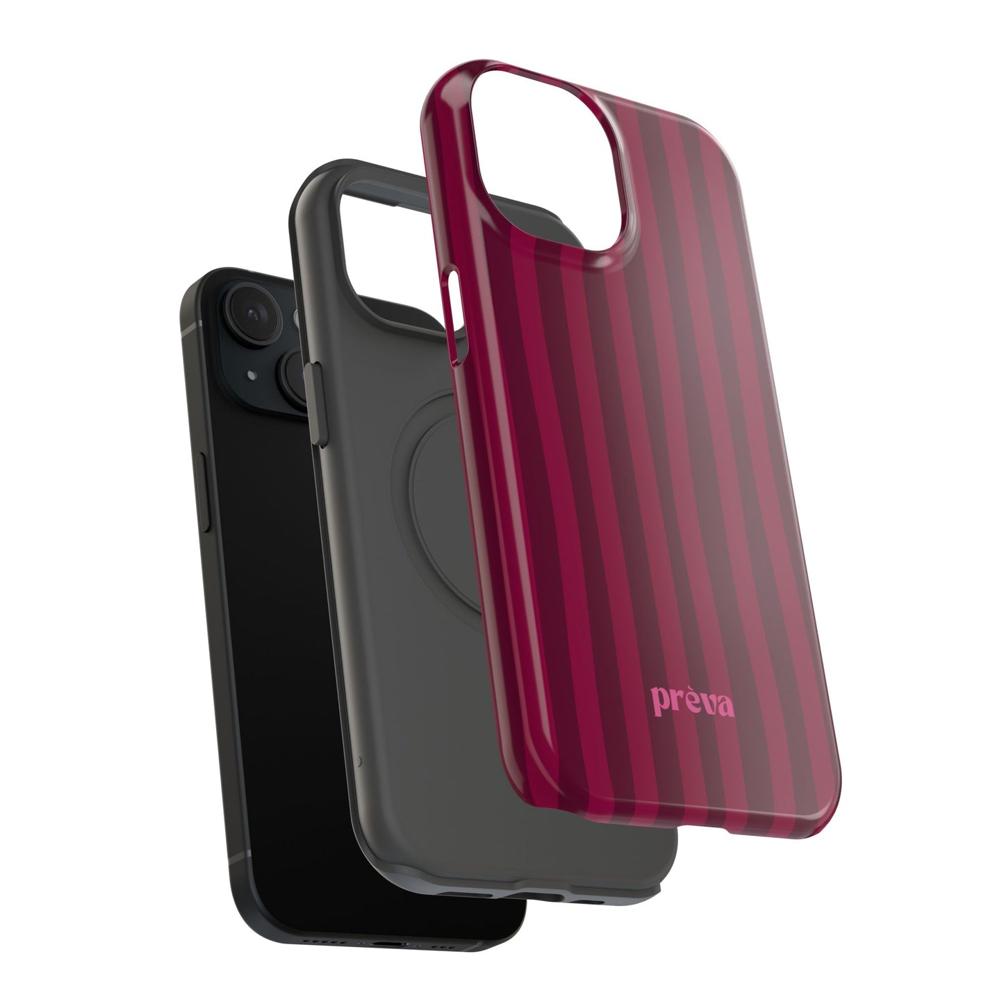Burgandy Stripes x Ava Dudderar Phone Case